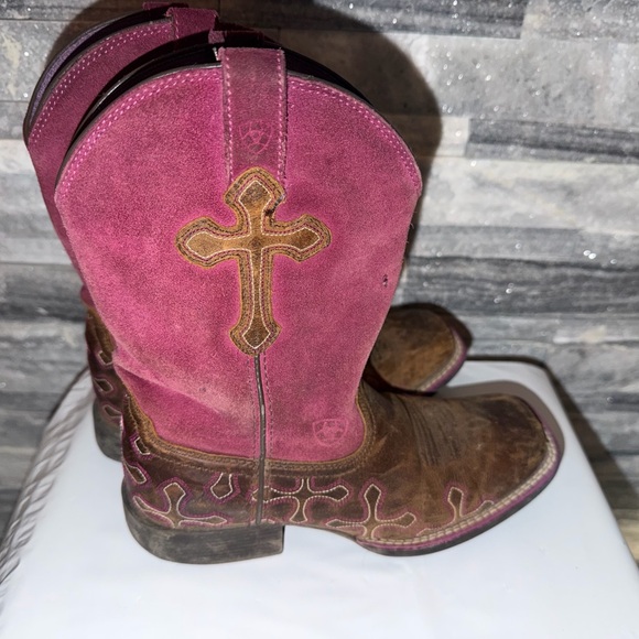 Ariat Kids Boots in Pink and Brown - Picture 2 of 6